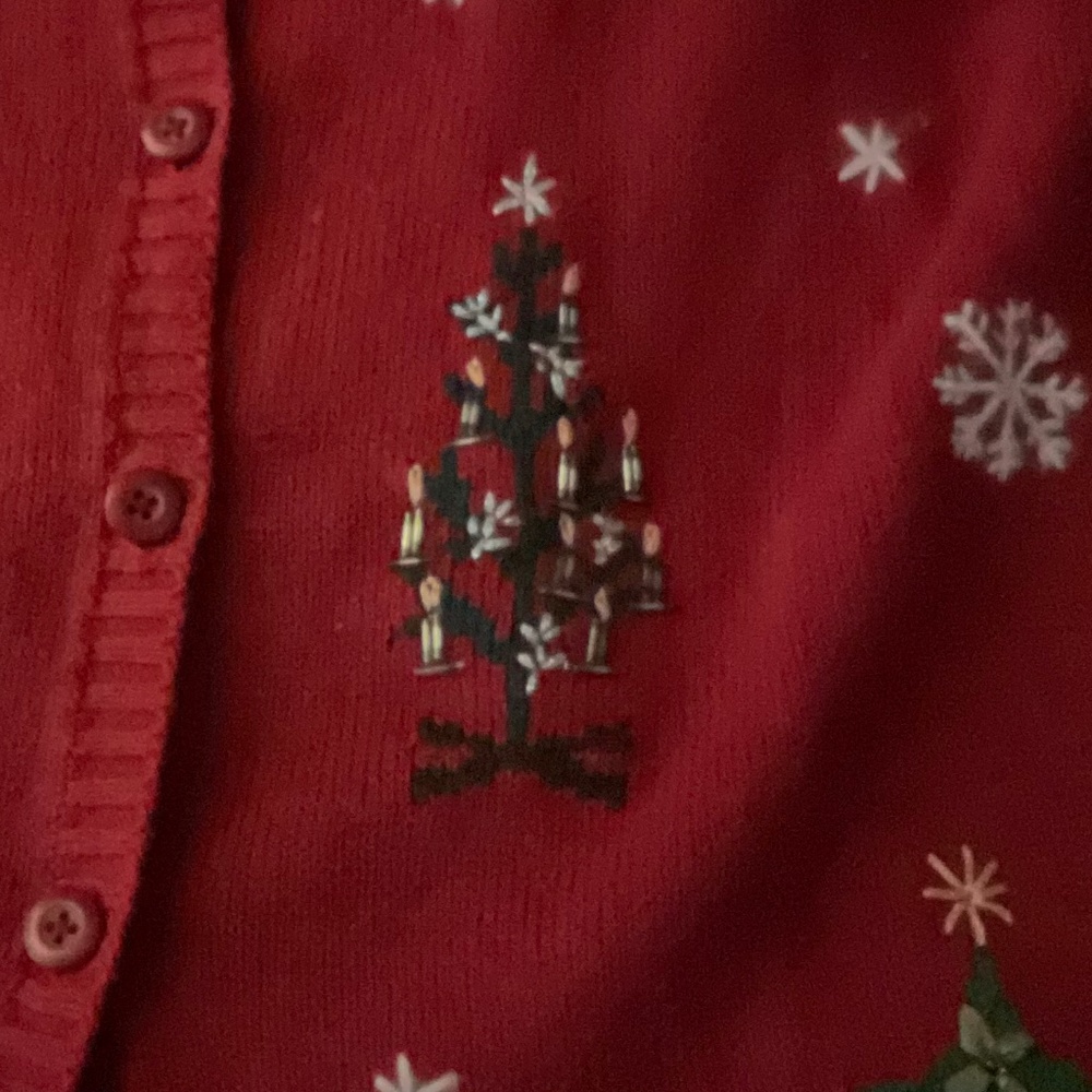 Fun and Whimsical, vintage Christmas Tree Cardigan - Picture 6 of 12